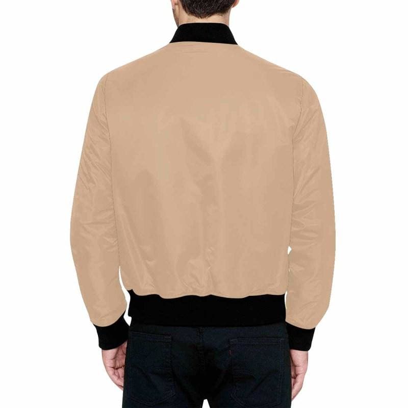 Mens Jacket, Pale Brown Bomber Jacket-1