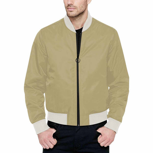 Mens Jacket, Sand Dollar Brown Bomber Jacket-0