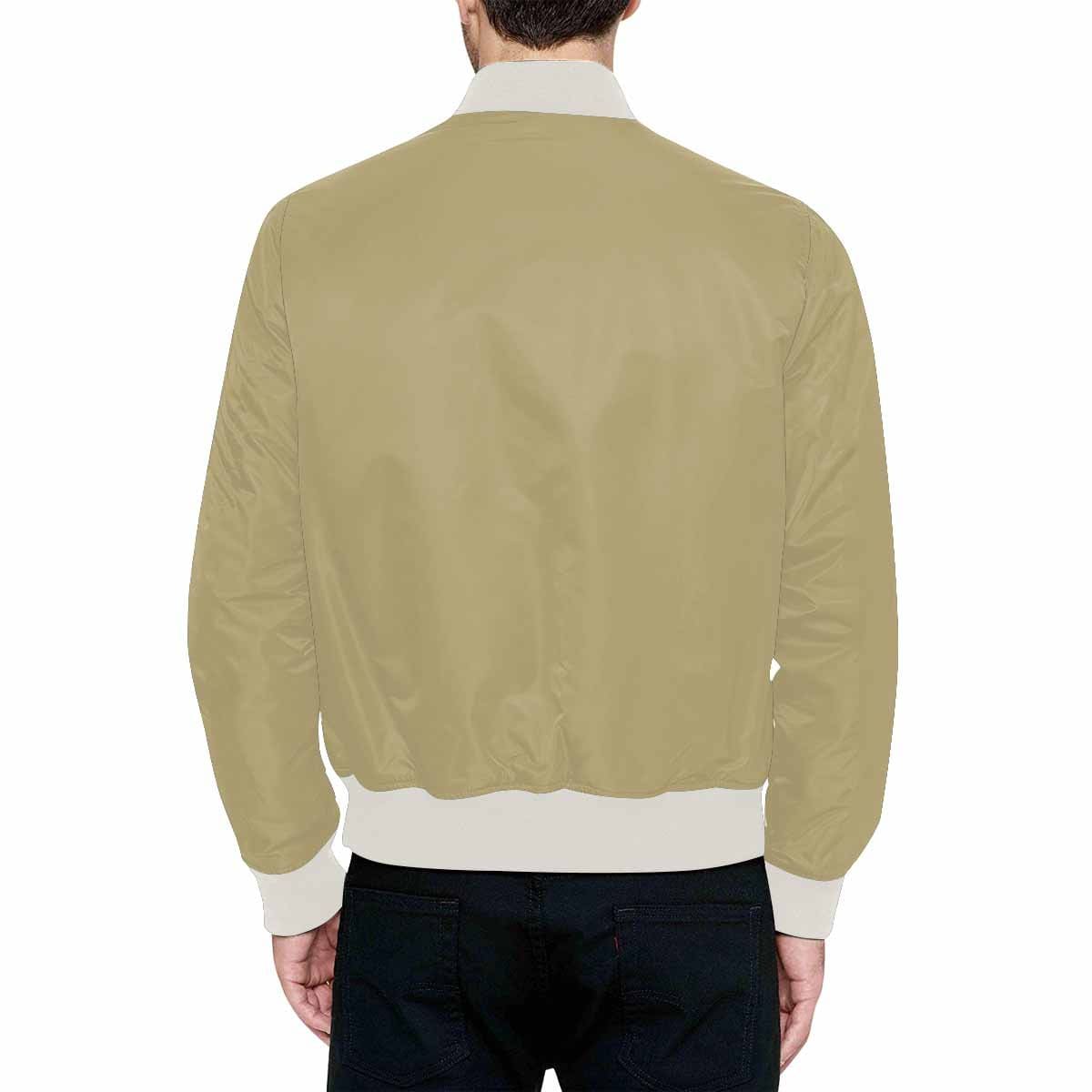 Mens Jacket, Sand Dollar Brown Bomber Jacket-1