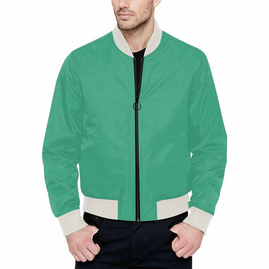 Mens Jacket, Spearmint Green Bomber Jacket-0