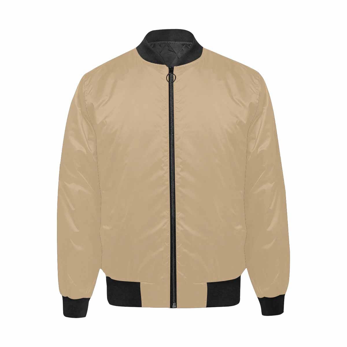 Mens Jacket, Tan Brown and Black Bomber Jacket-2