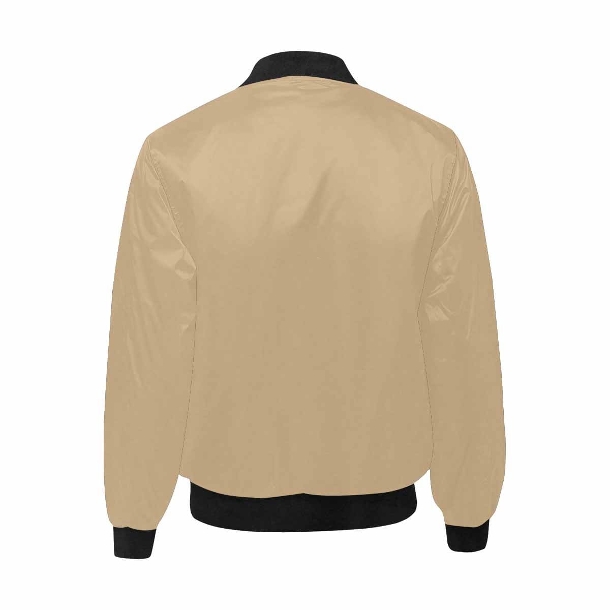 Mens Jacket, Tan Brown and Black Bomber Jacket-3