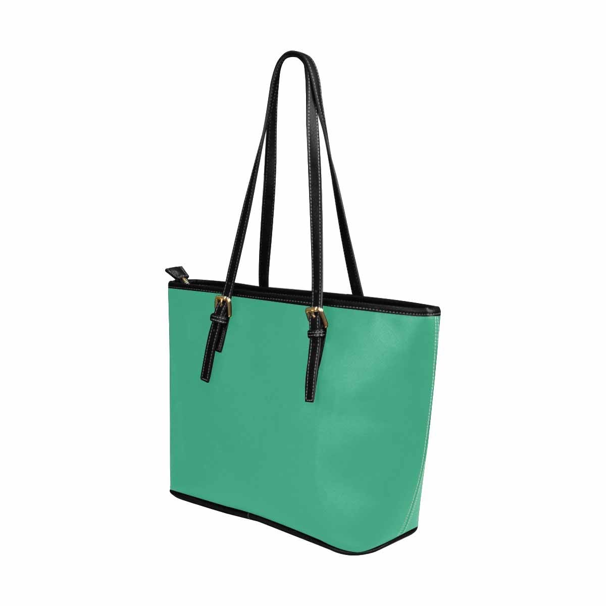 Large Leather Tote Shoulder Bag - Mint Green-1