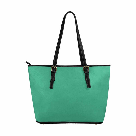 Large Leather Tote Shoulder Bag - Mint Green-0