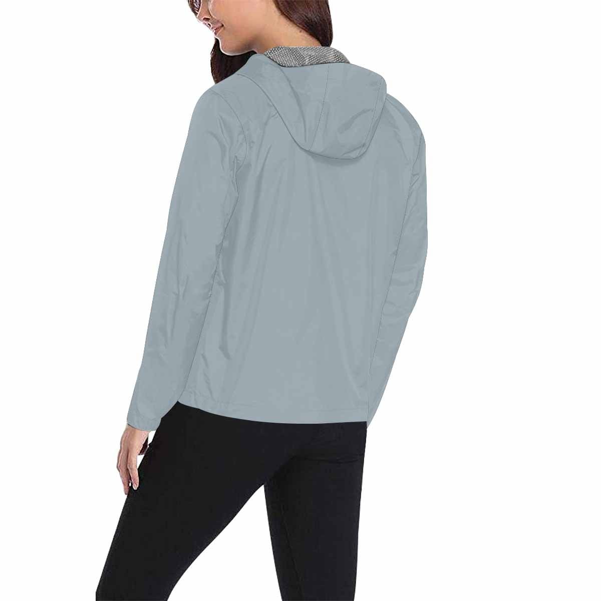 Misty Blue Gray Hooded Windbreaker Jacket - Men / Women-4