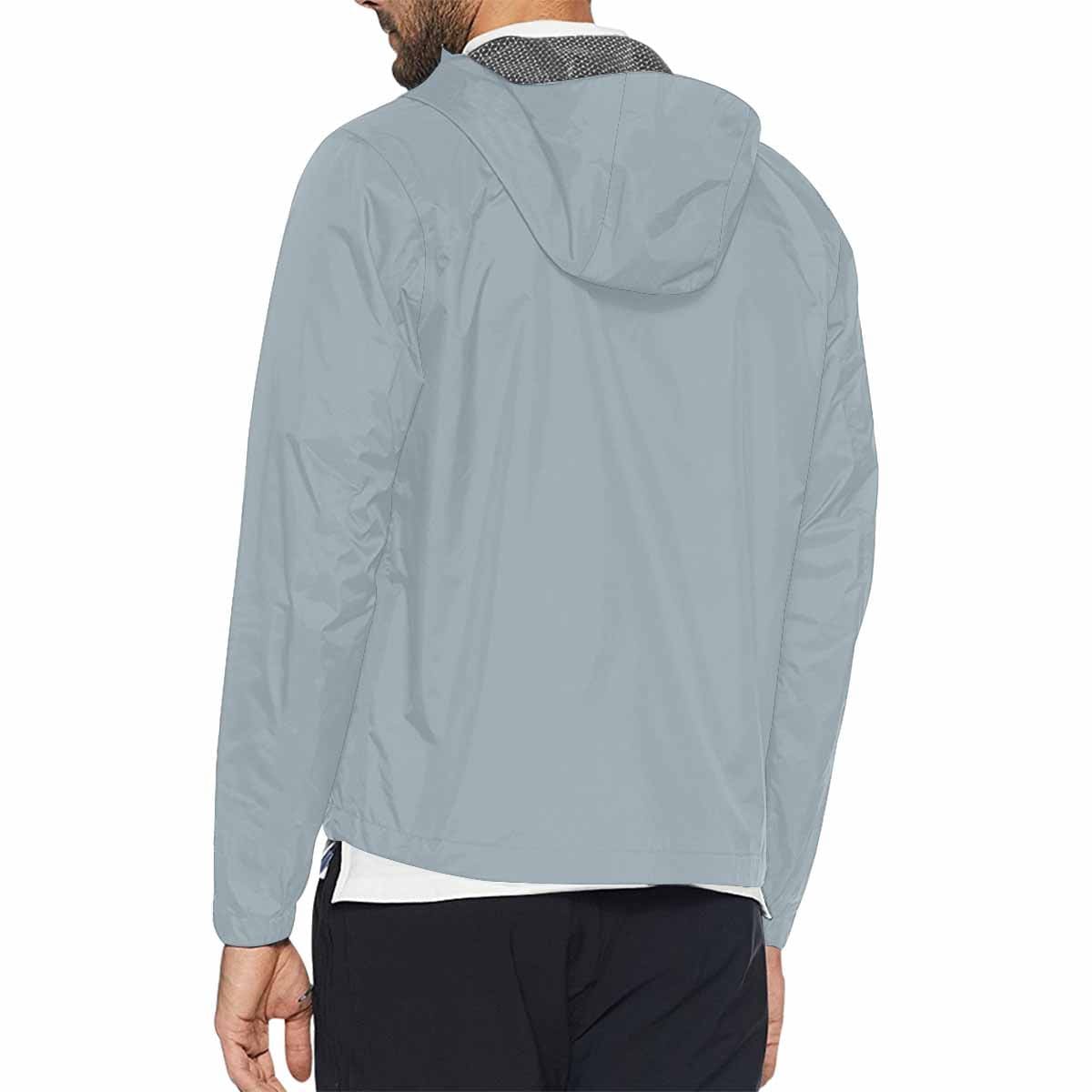 Misty Blue Gray Hooded Windbreaker Jacket - Men / Women-2