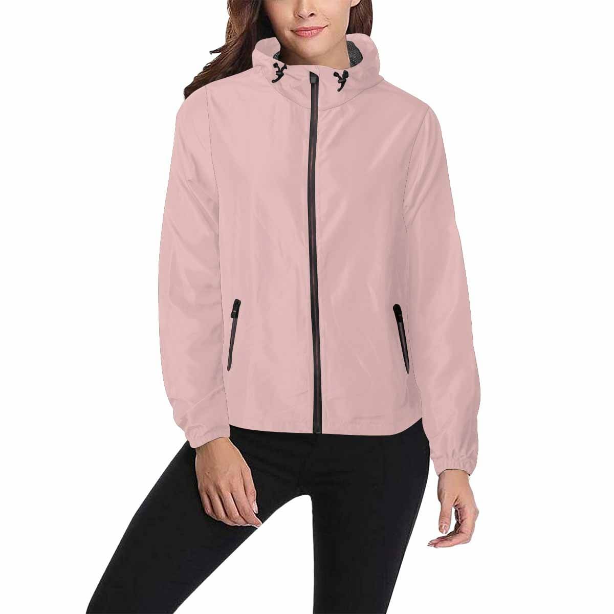 Rose Quartz Red Hooded Windbreaker Jacket - Men / Women-3