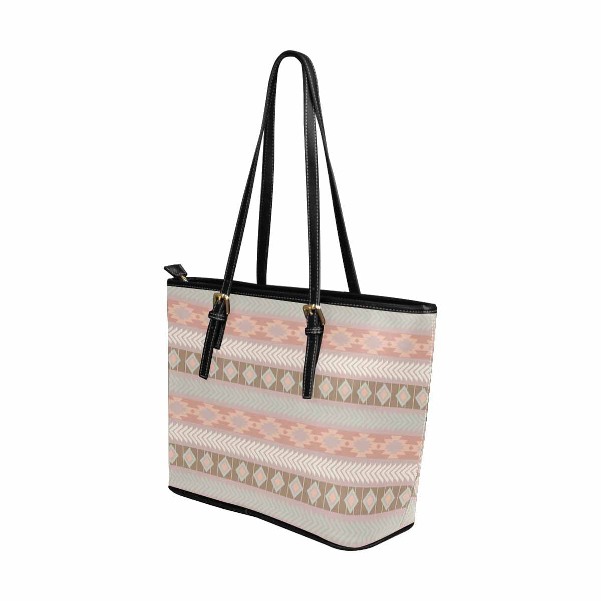 Large Leather Tote Shoulder Bag - Bohemian Print-1