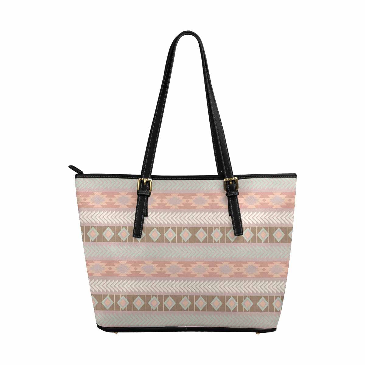 Large Leather Tote Shoulder Bag - Bohemian Print-0