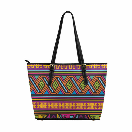 Large Leather Tote Shoulder Bag - Bohemian Print-0