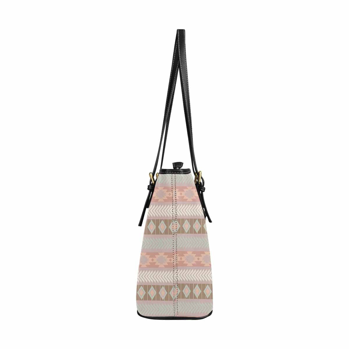 Large Leather Tote Shoulder Bag - Bohemian Print-2