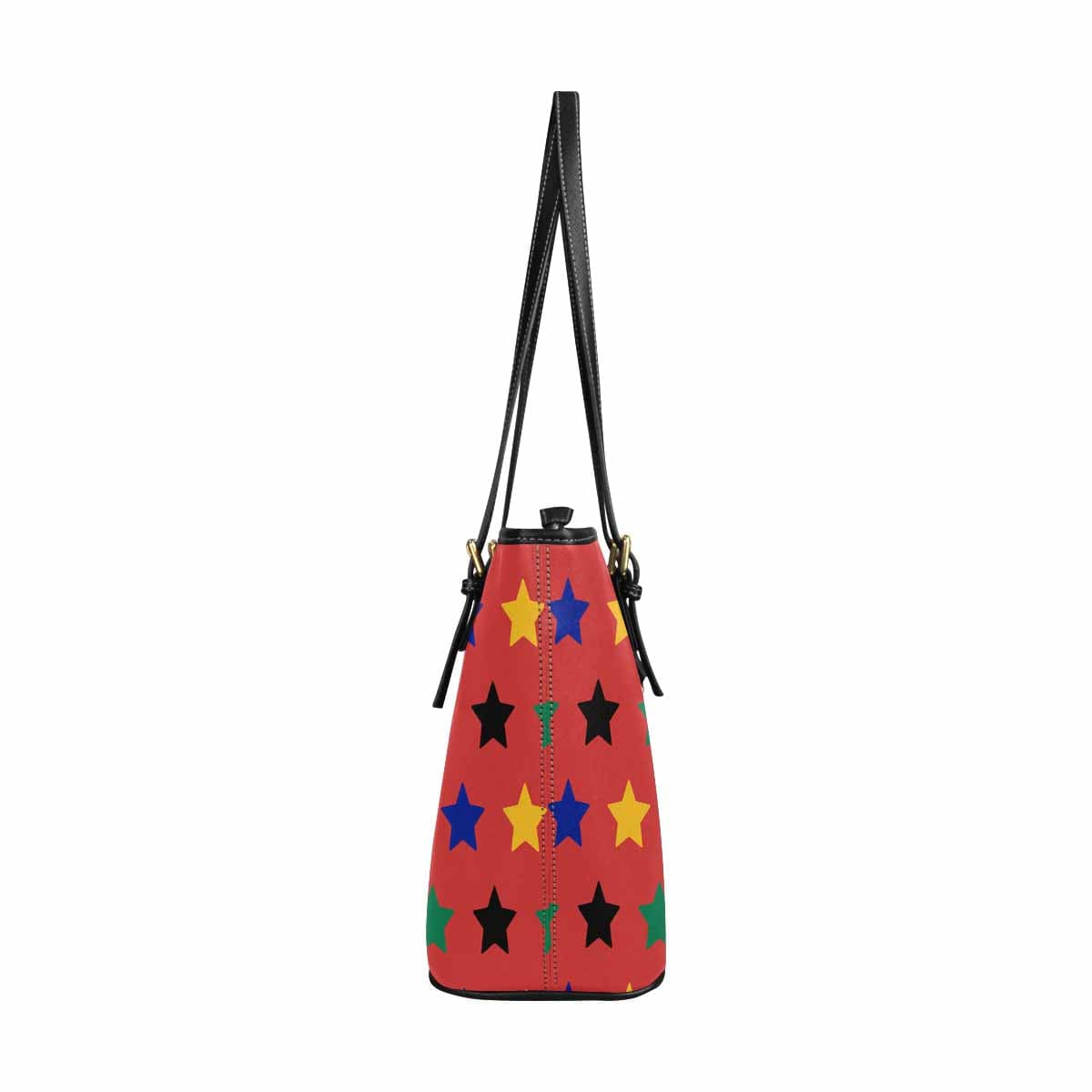 Large Leather Tote Shoulder Bag - Bohemian Multicolor Illustration-2