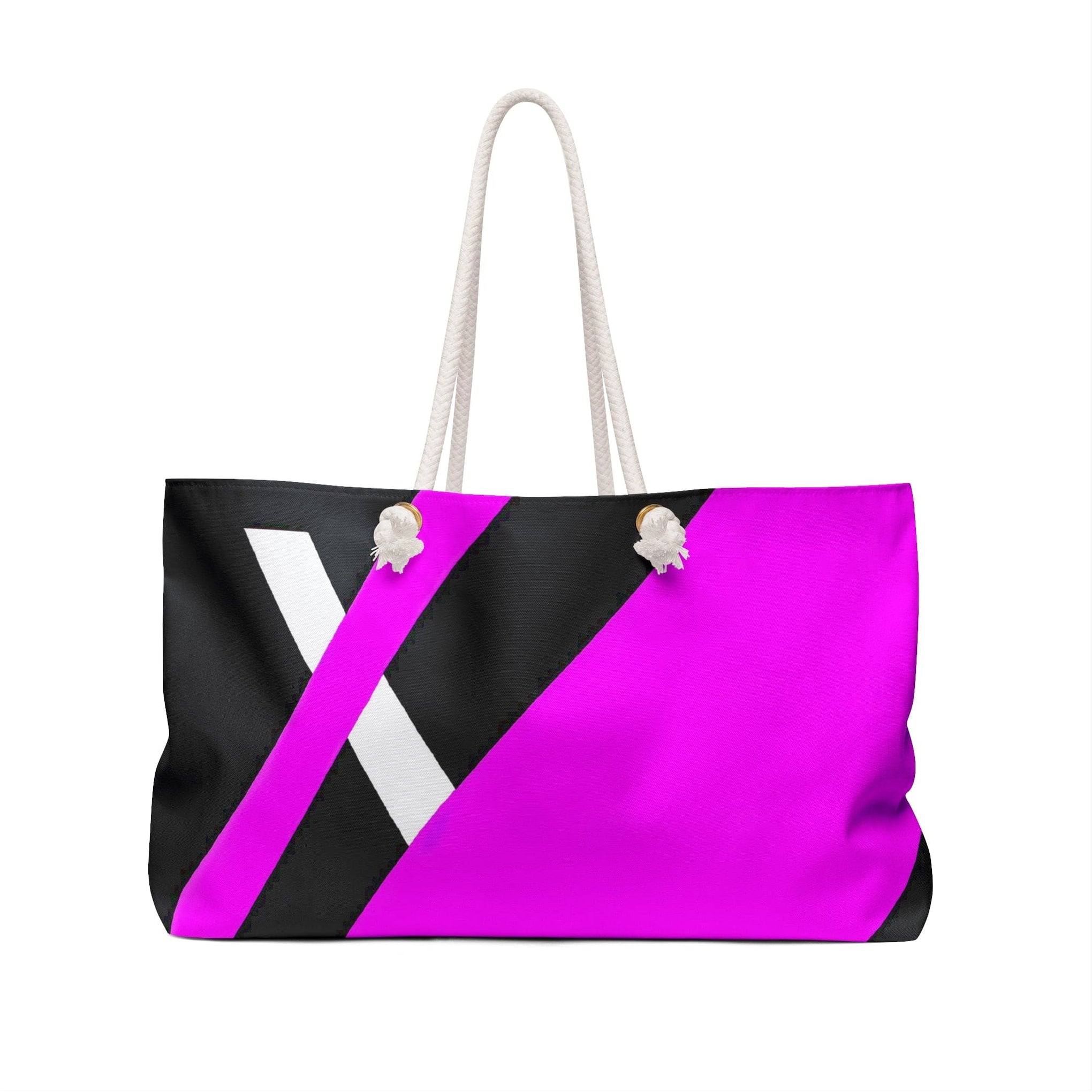 Weekender Tote Bag for Work/school/travel, Black and Pink Pattern-1