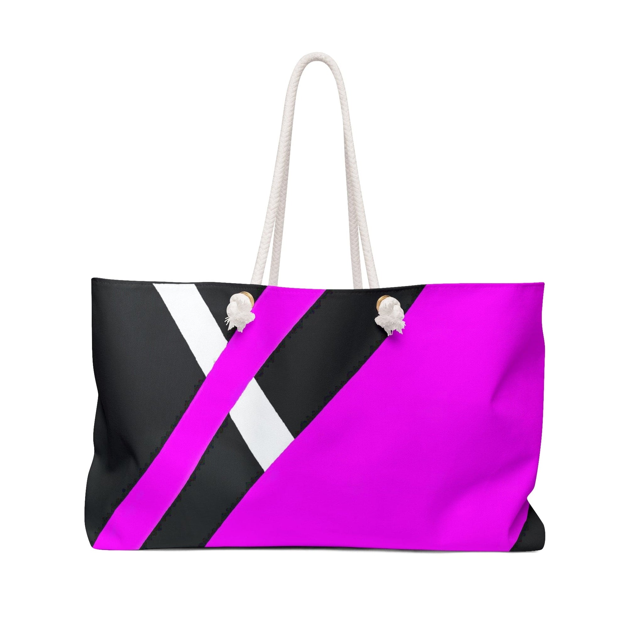 Weekender Tote Bag for Work/school/travel, Black and Pink Pattern-0