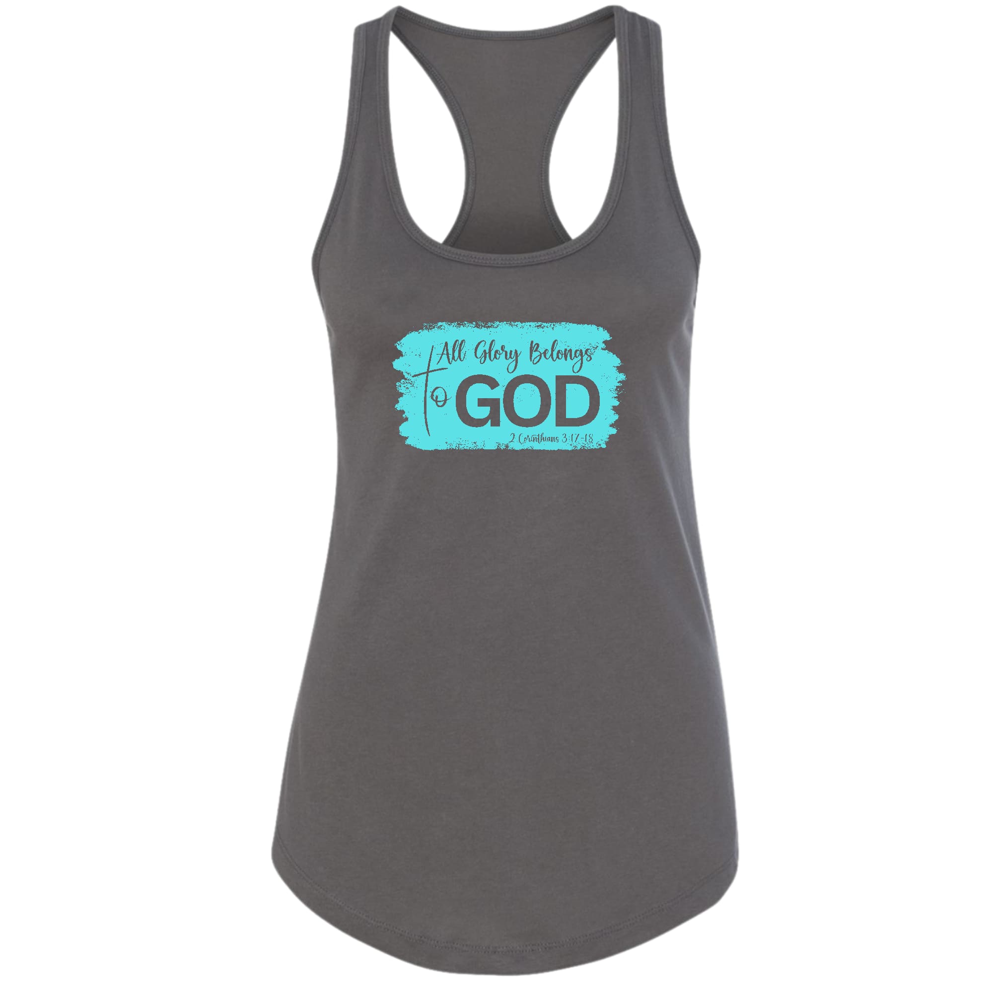 Womens Fitness Tank Top Graphic T-shirt, All Glory Belongs to God-5