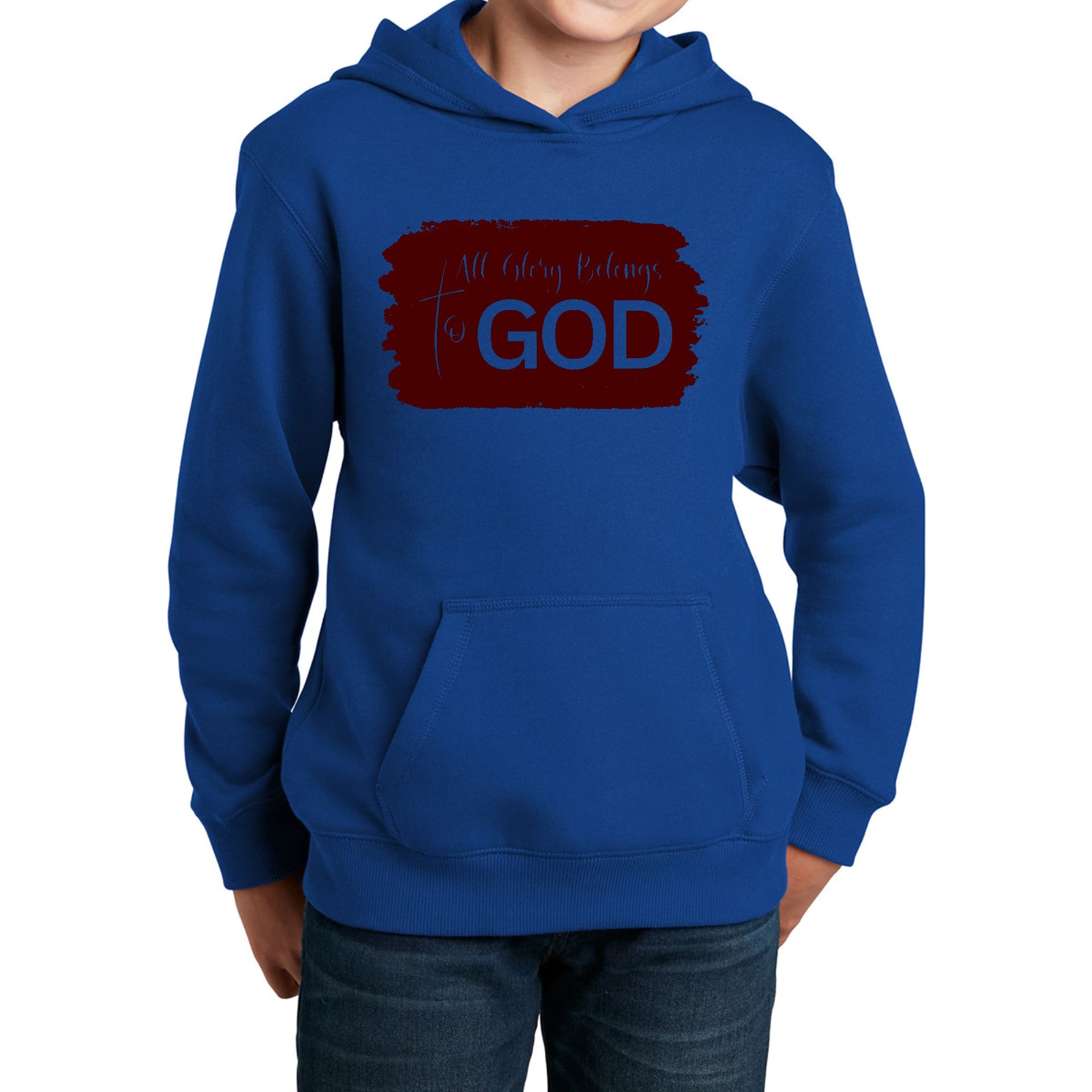 Youth Long Sleeve Hoodie All Glory Belongs to God Christian-2