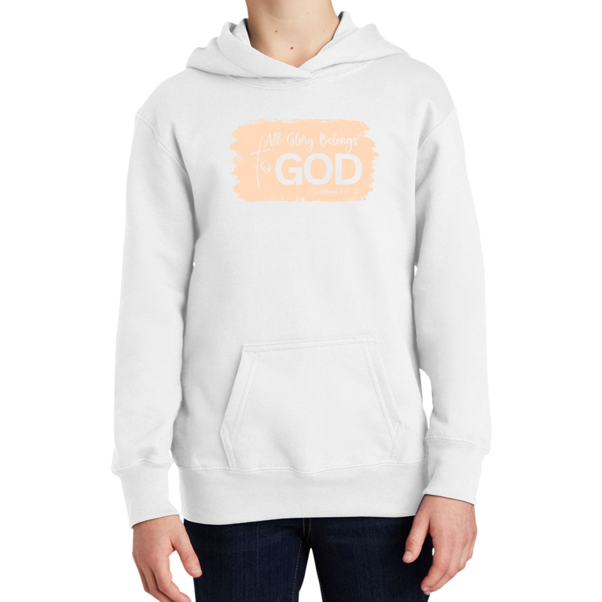 Youth Long Sleeve Hoodie All Glory Belongs to God Christian-4