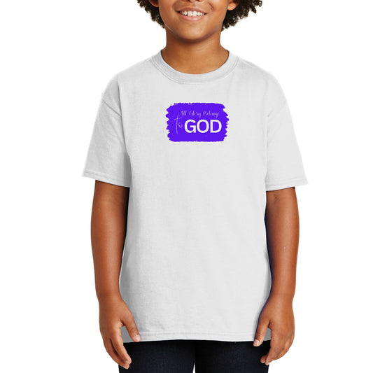 Youth Short Sleeve Graphic T-shirt All Glory Belongs to God Christian-0