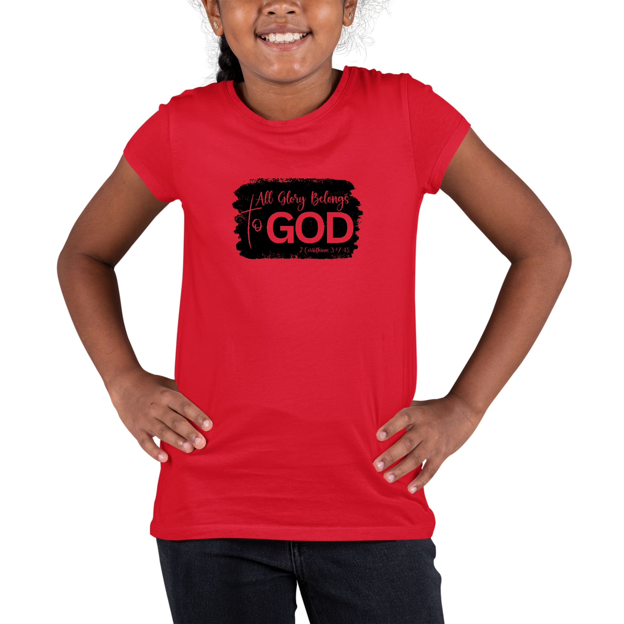 Youth Short Sleeve Graphic T-shirt All Glory Belongs to God Print-1