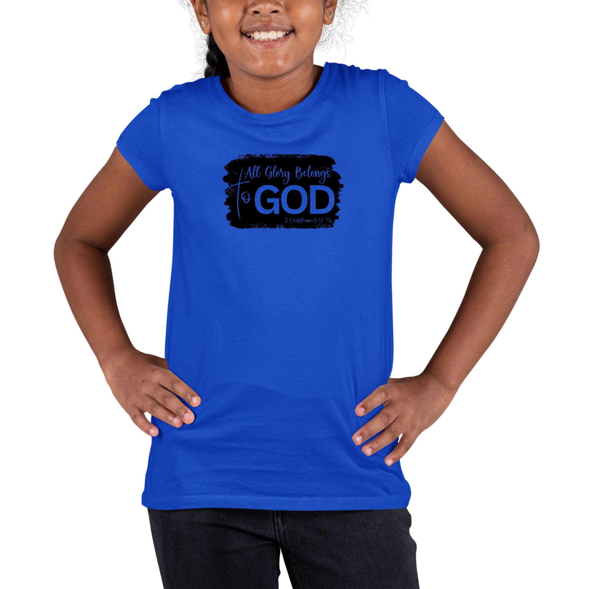 Youth Short Sleeve Graphic T-shirt All Glory Belongs to God Print-2