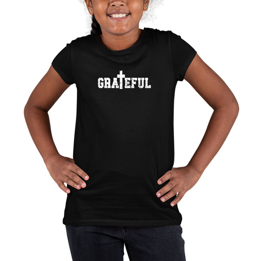 Youth Short Sleeve Graphic T-shirt, Grateful Print-0