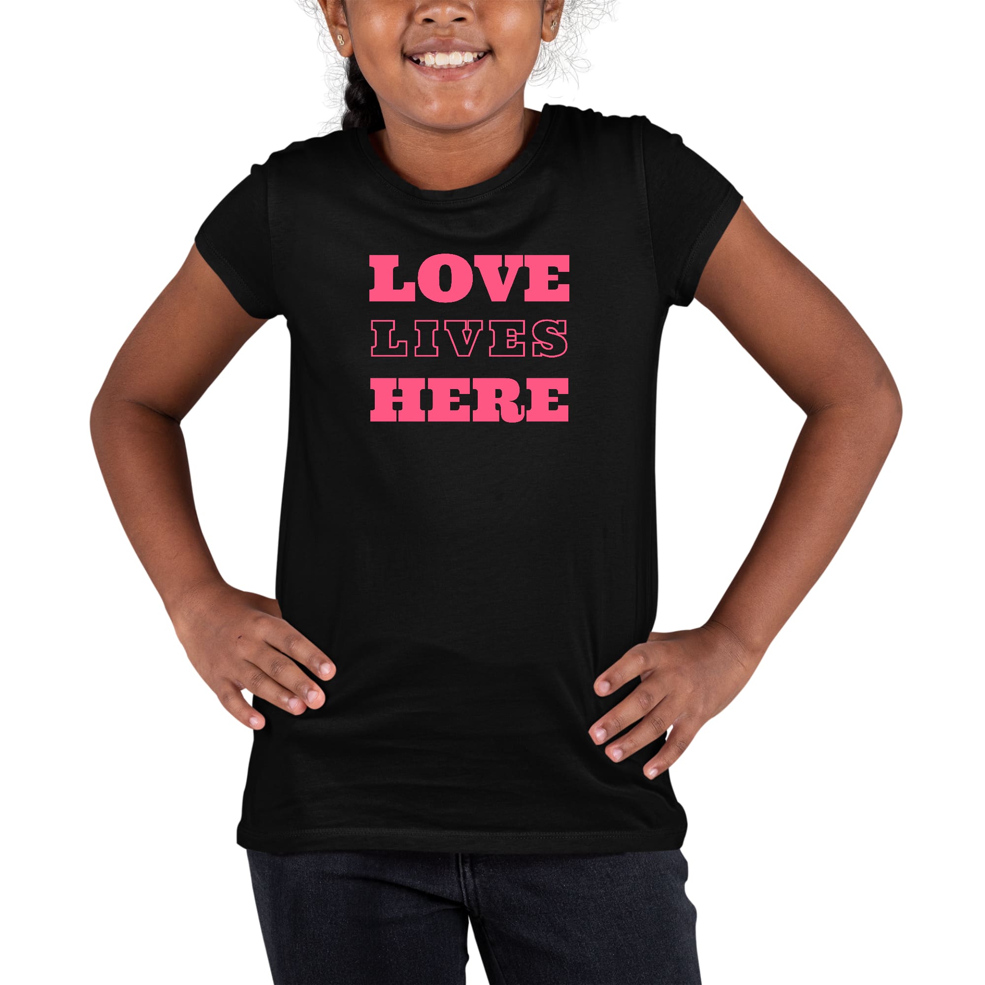 Youth Short Sleeve Graphic T-shirt, Love Lives Here-1